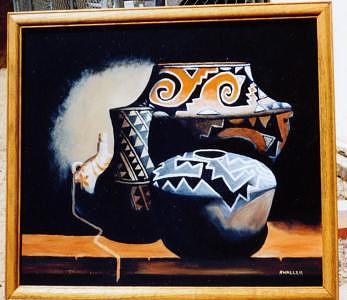 Indian Pots      Acoma Painting by Nancy Waller