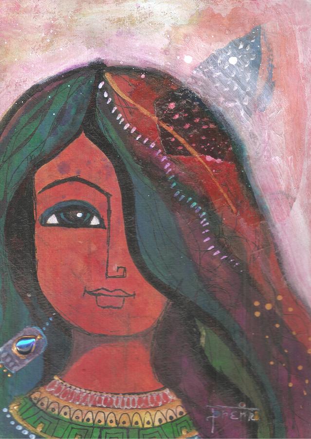 Indian Woman Mixed Media - Indian Rajasthani Woman by Prerna Poojara Indian Woman Mixed Media - Indian Rajasthani Woman by Prerna Poojara