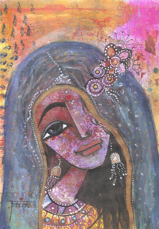 Indian Rajasthani Woman with colorful background Mixed Media by Prerna  Poojara - Fine Art America