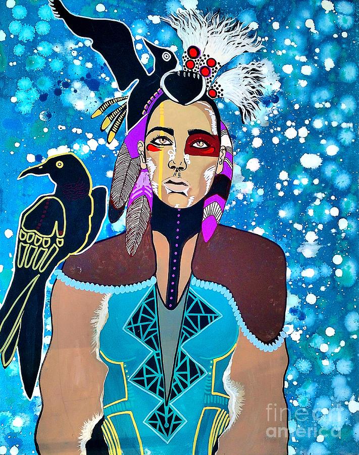 Indian Raven Painting by Amy Sorrell