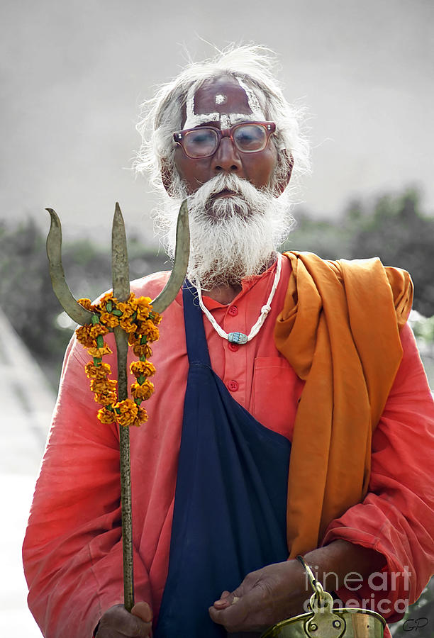 Indian Sadhu Carries the God Shiva Symbol Trident Photograph by Gabriele Pomykaj