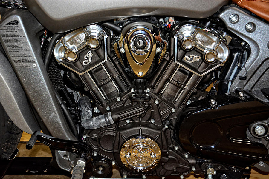 Indian Scout Engine Photograph by Mike Martin