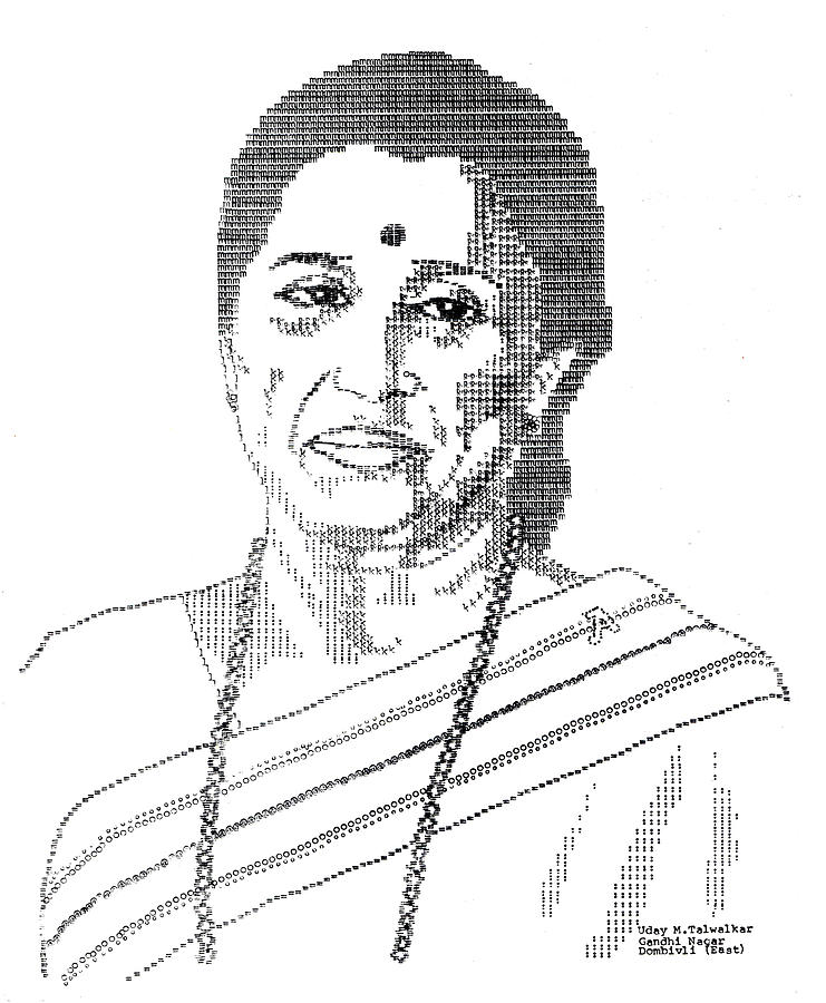 Indian Singer - Asha Bhosale Painting by Uday Talwalkar