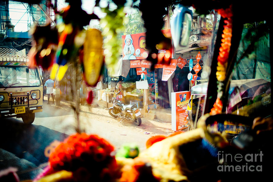 Indian street from window in the bus Photograph by Raimond Klavins