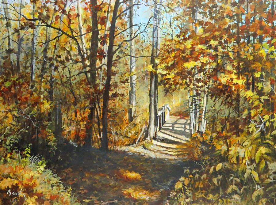 Indian Summer Trail Painting by William Brody
