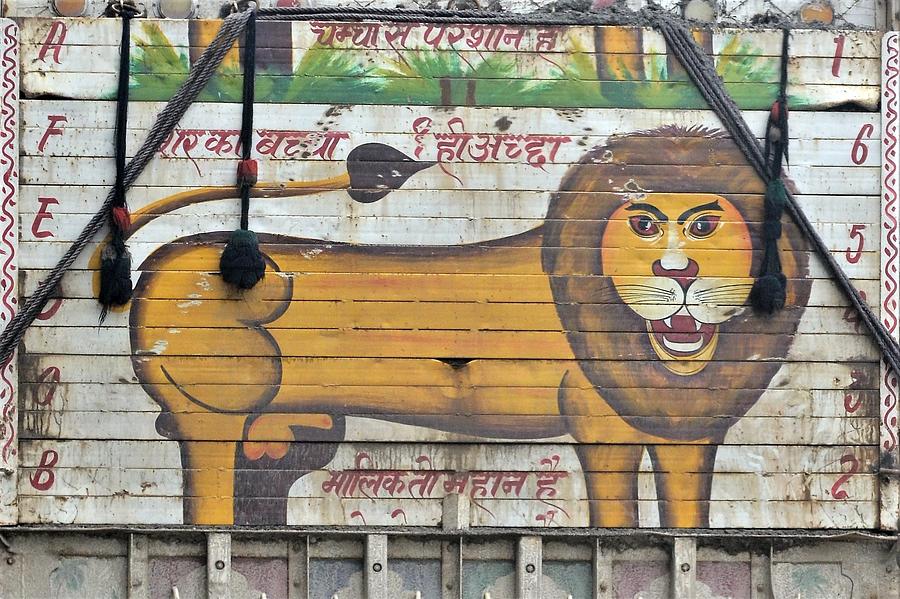 Indian Truck Art 4 - Lion Photograph by Kim Bemis