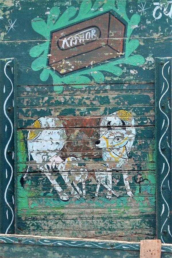 Indian Truck Art 7 - Cow and Calf Photograph by Kim Bemis