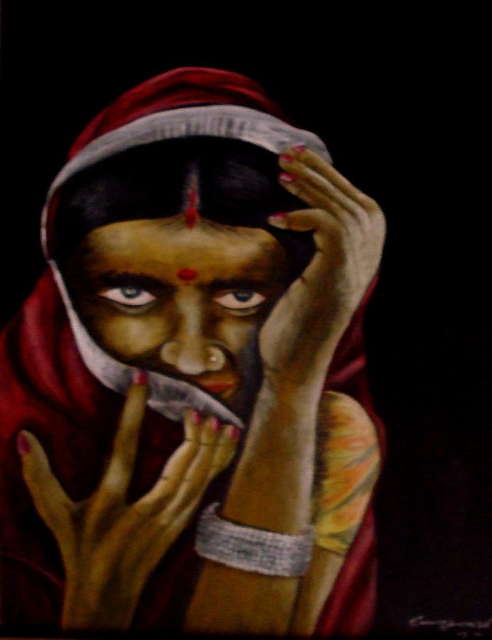 Lajjaboti Painting by Tamal Sen Sharma