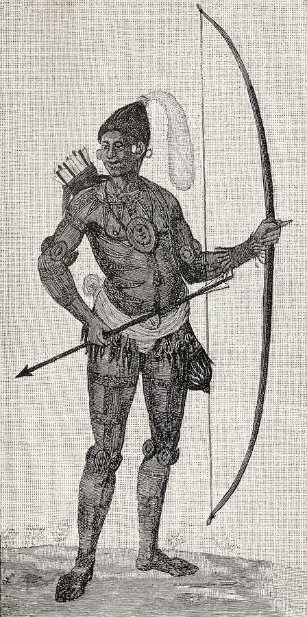 indian bow and arrows drawing