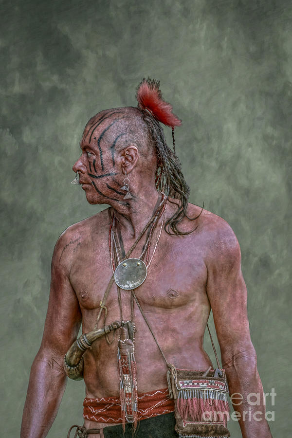 Indian Warrior Portrait Digital Art by Randy Steele
