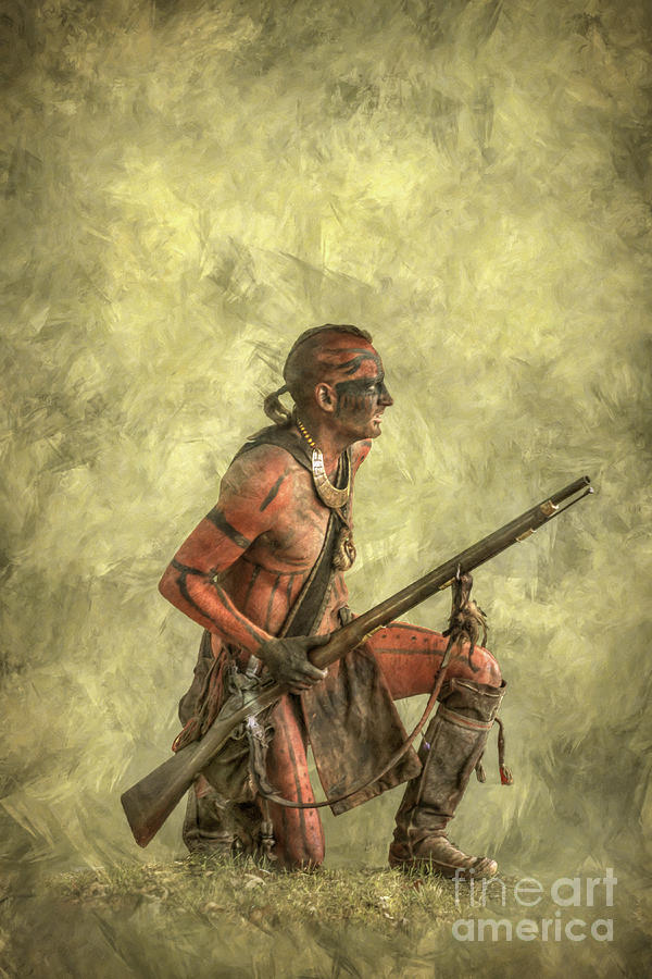 Indian Warrior with Rifle Digital Art by Randy Steele