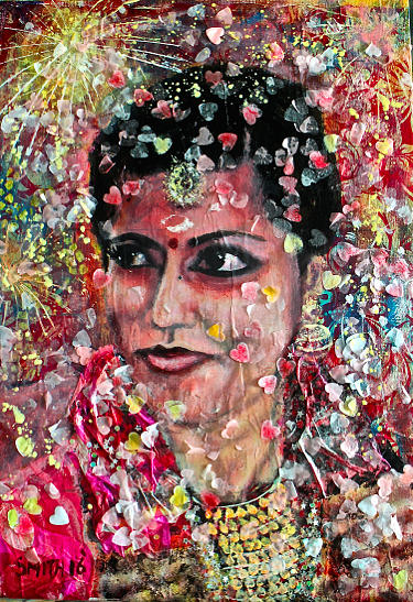Portrait Painting - Indian Wedding by Tom Smith