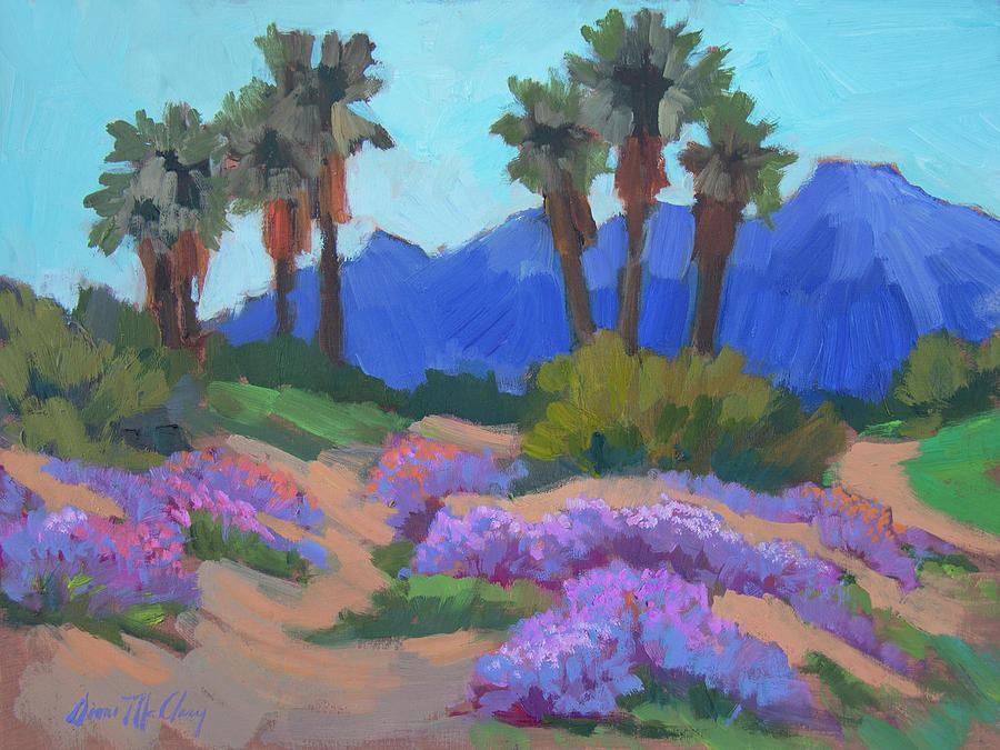 Spring Painting - Indian Wells Verbena by Diane McClary