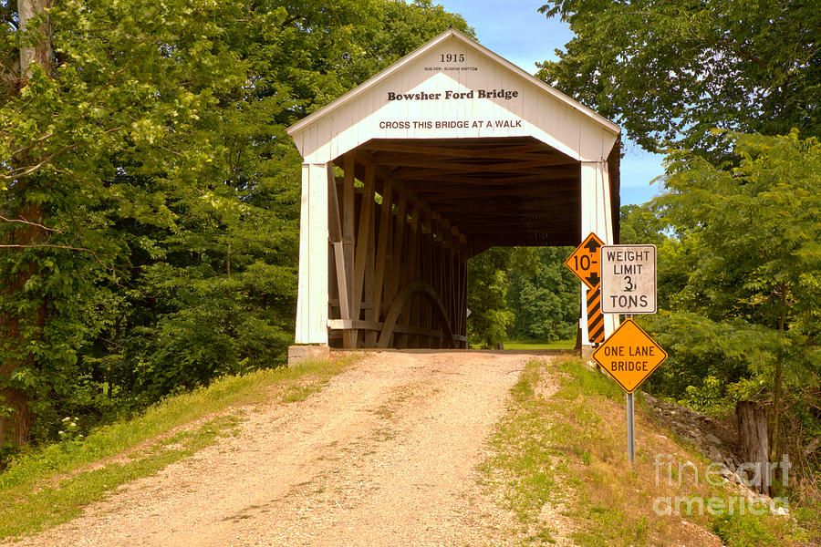 Indiana Bowsher Ford Covered Bridge Photograph by Adam Jewell