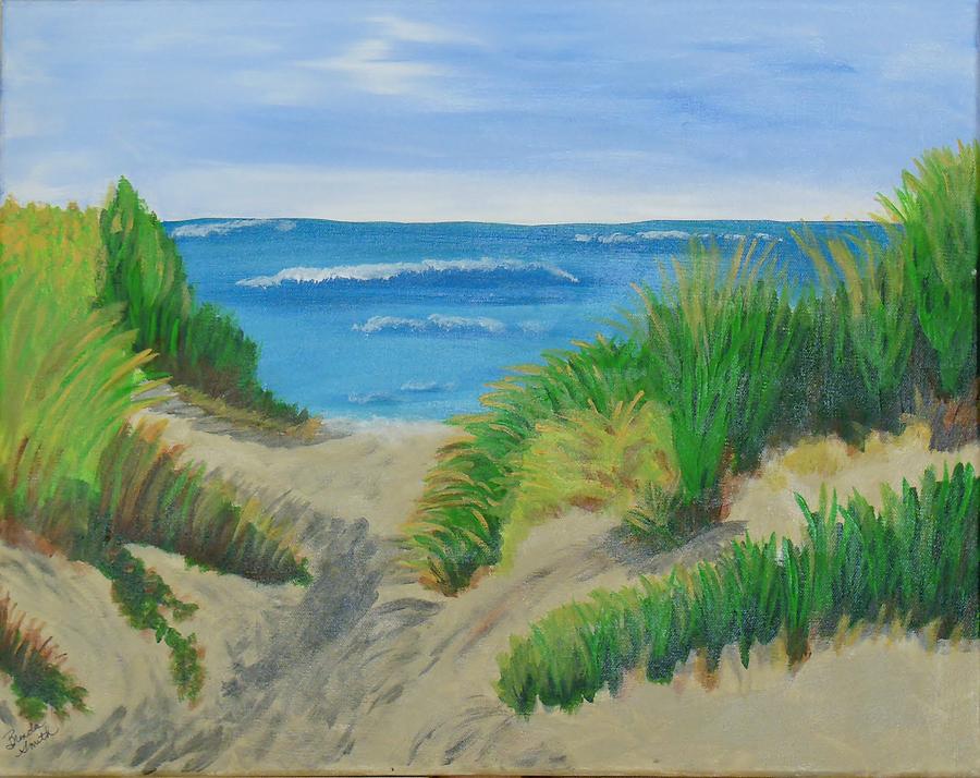 Landscape Painting - Indiana Dunes on Lake Michigan by Brenda L Smith
