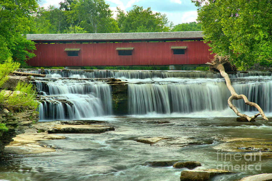 Indiana Falls In Mill Creek Photograph by Adam Jewell