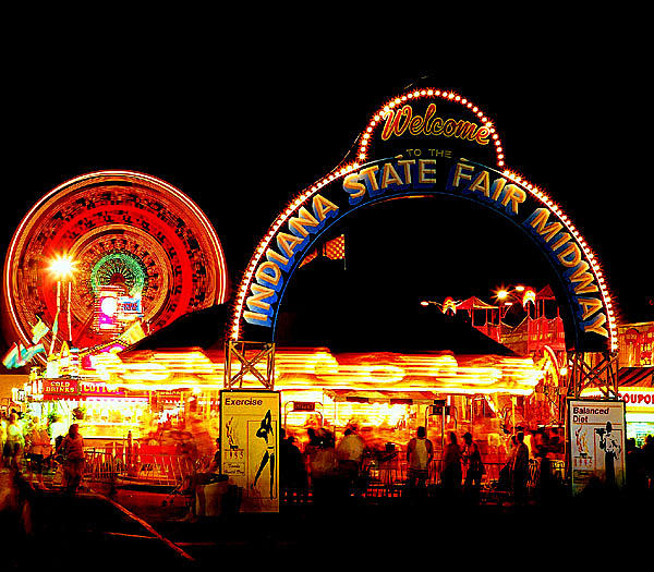 Indian Photograph - Indiana State Fair Midway by Rob Banayote