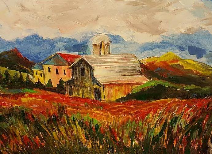 Barn Painting - Indiana two by Mary Clifford Lewis