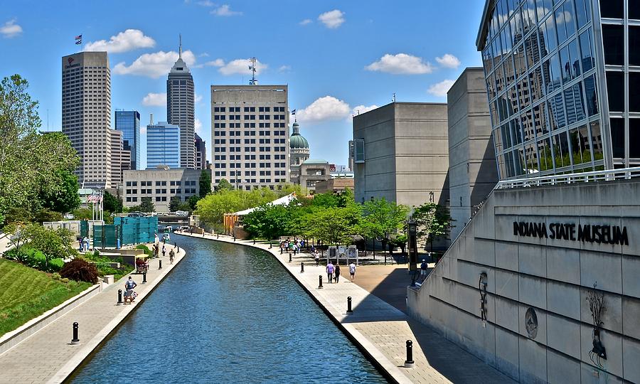 Indianapolis Canal Daytime View Photograph by Frozen in Time Fine Art Photography