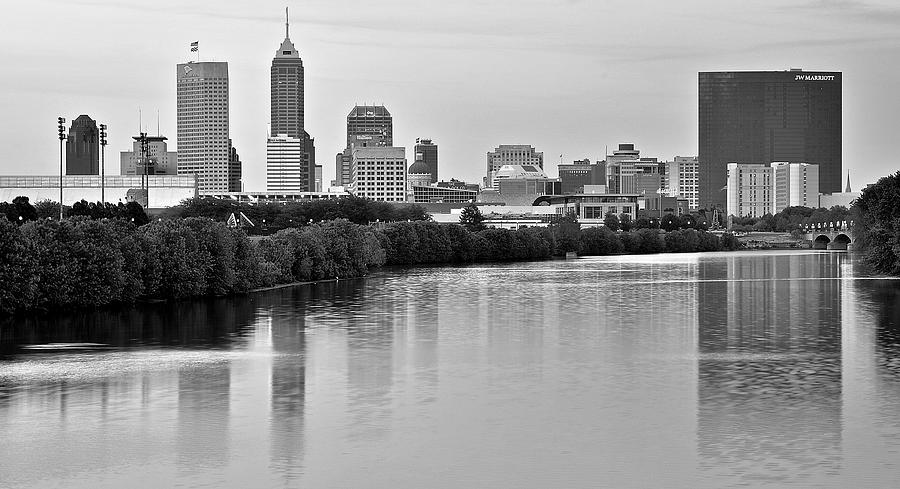Indianapolis Photograph - Indianapolis Charcoal Panoramic by Frozen in Time Fine Art Photography