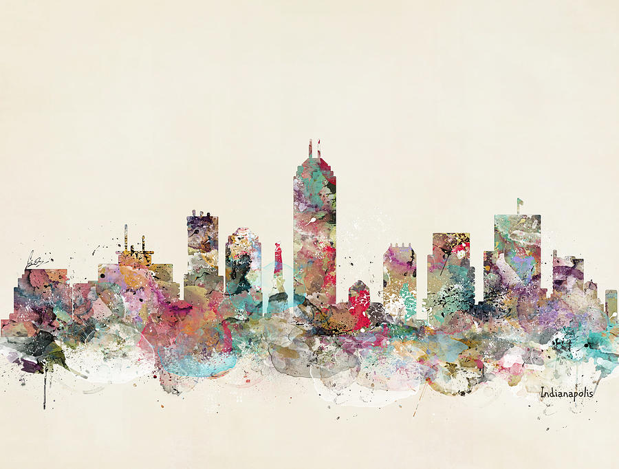 Indianapolis City Skyline Painting by Bri Buckley