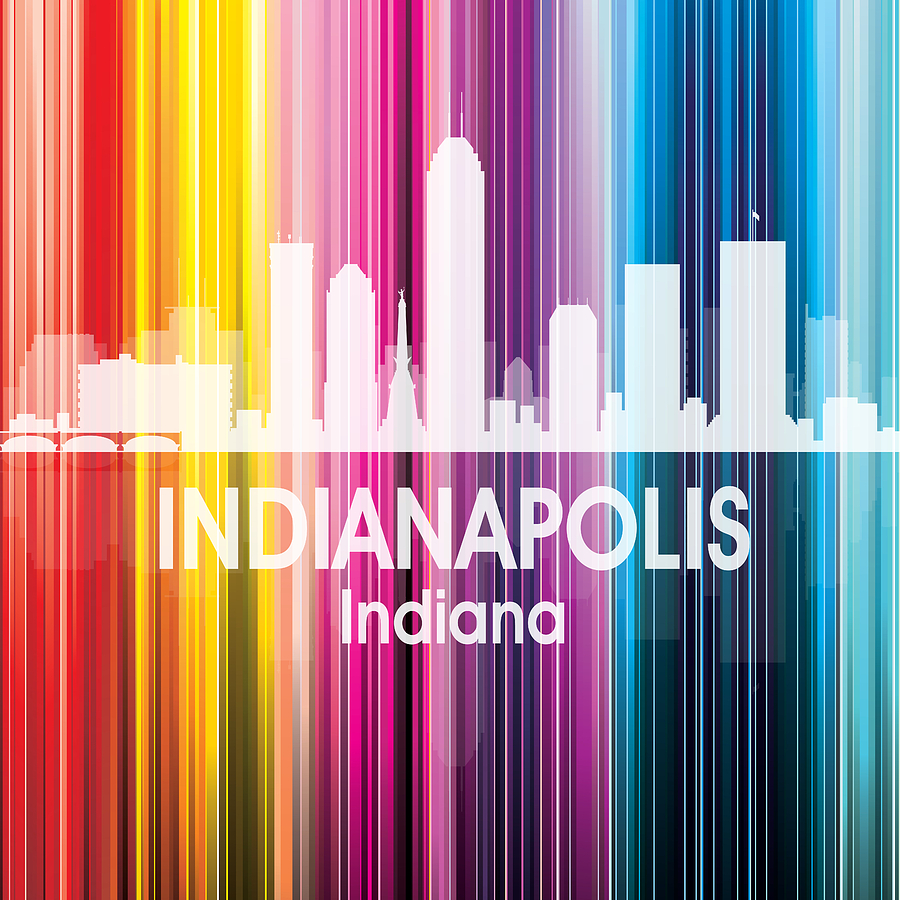 Indianapolis IN 2 Squared Mixed Media by Angelina Tamez