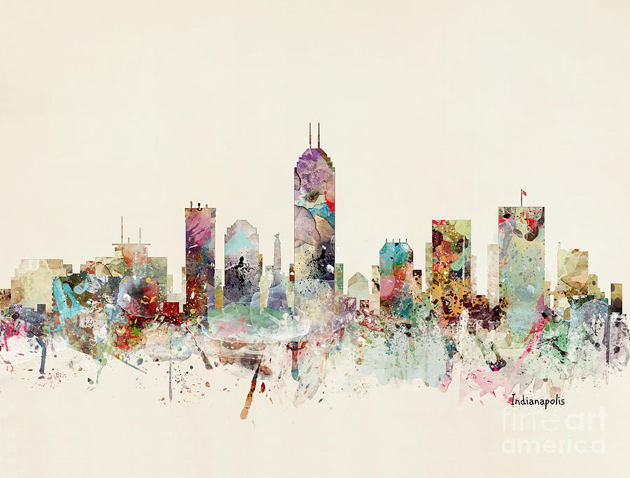 Indianapolis Painting - Indianapolis Indiana Skyline by Bri Buckley