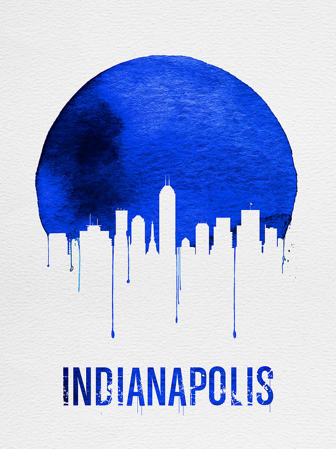 Indianapolis Digital Art - Indianapolis Skyline Blue by Naxart Studio