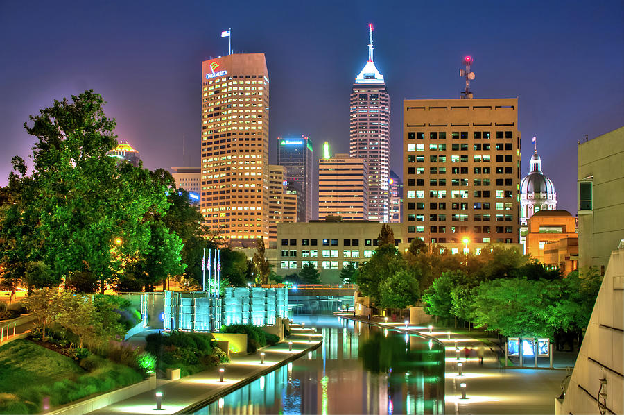 Indianapolis Photograph - Indianapolis Skyline Downtown Cityscape by Gregory Ballos
