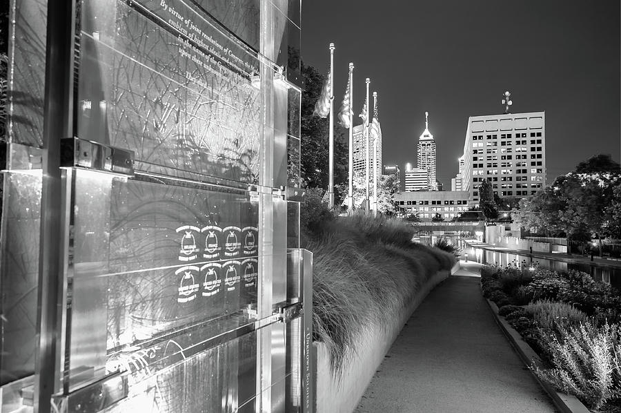 Indianapolis Skyline from the Veterans Memorial - Black and White ...