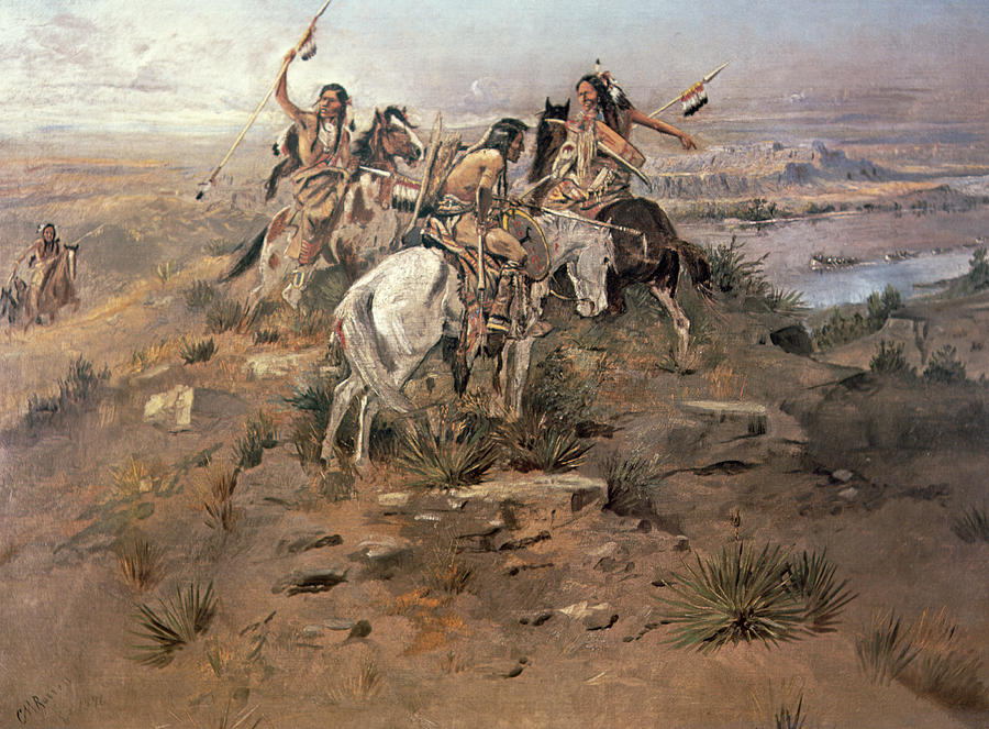 Indians Discovering Lewis and Clark Painting by Charles Marion Russell  Fine Art America
