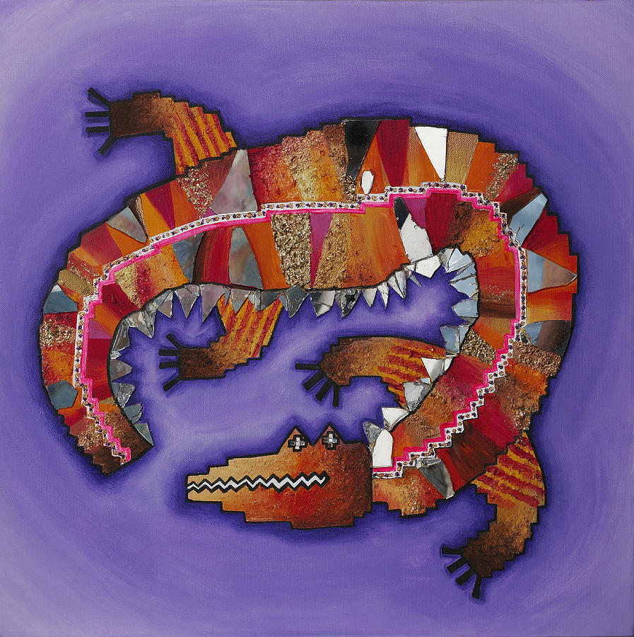 Indigenous Crocodile Painting By Claire Johnson   Indigenous Crocodile Claire Johnson 