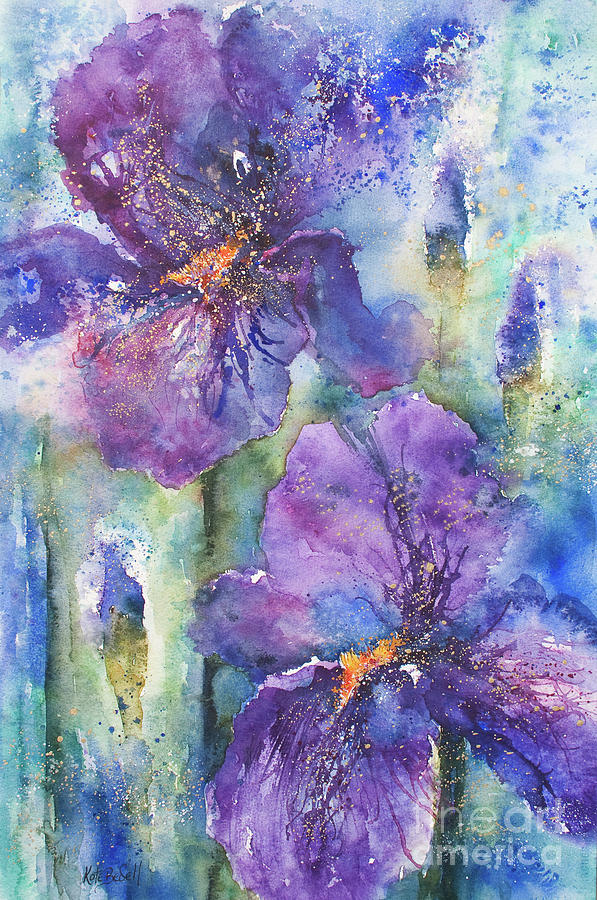 Indigo Iris Painting by Kate Bedell