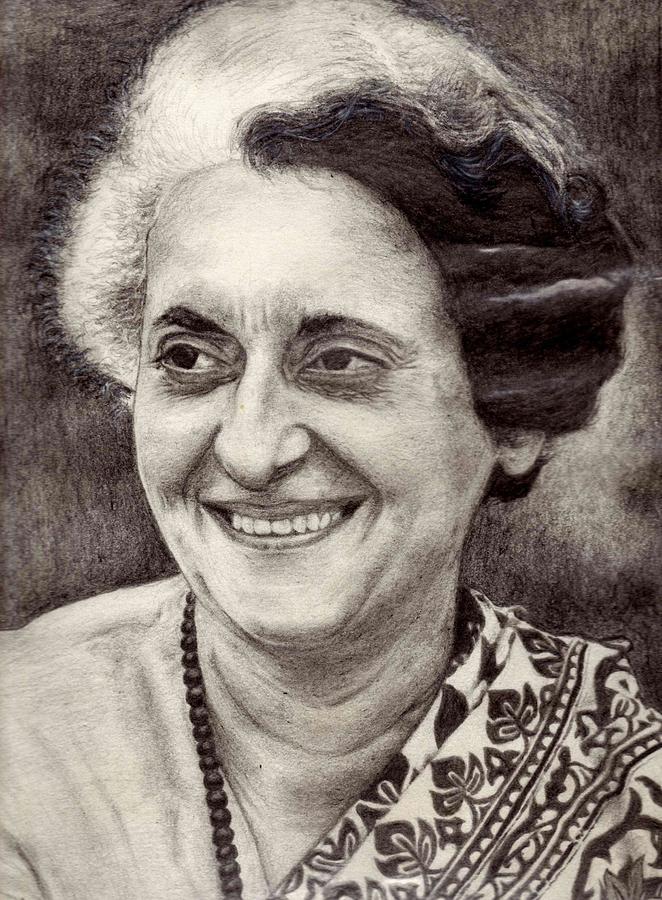 Indira Gandhi Drawing by Saptarshi Ghosh Pixels