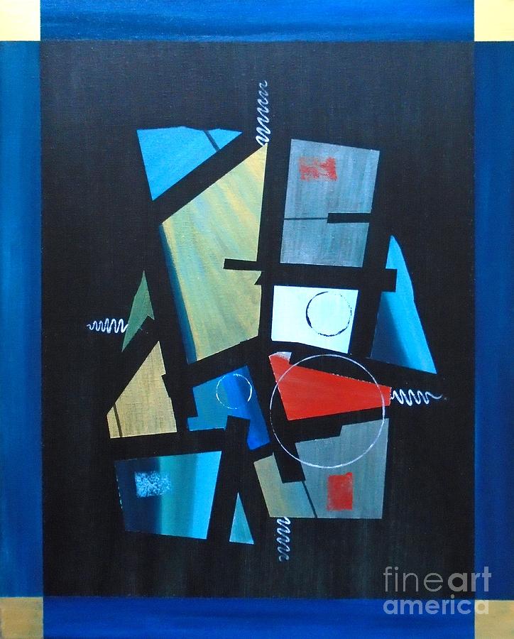 Industrial Abstractica Blue 1 Painting by John Lyes