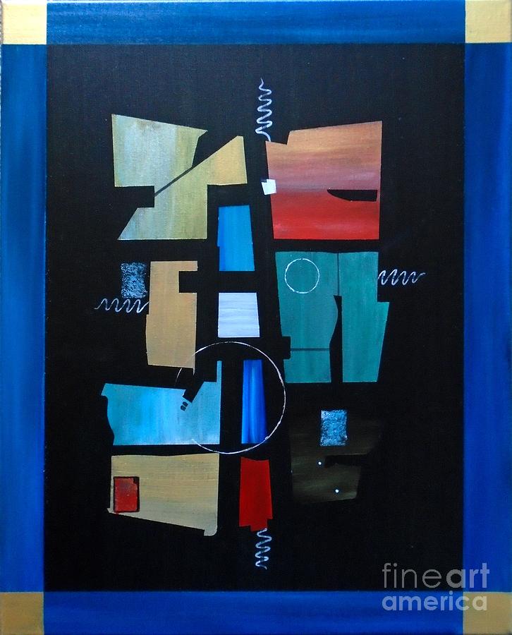 Industrial Abstractica Blue 3 Painting by John Lyes