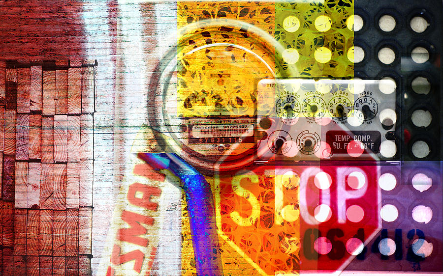 Industrial Art Collage With Bright Colors Photograph by Suzanne Powers