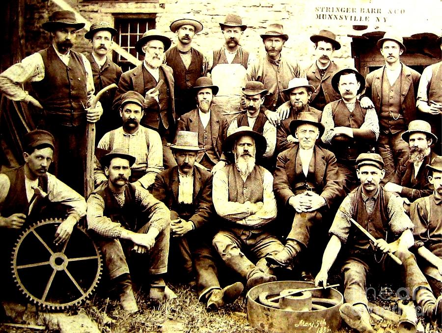 Industrial Factory Workers Stringer Bar And Company Munnsville New York 1886 Photograph