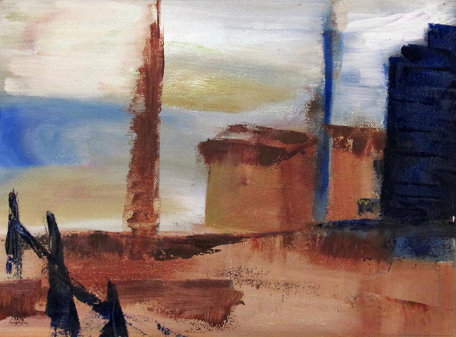 Abstract Painting - Industrial by Patricia Cleasby