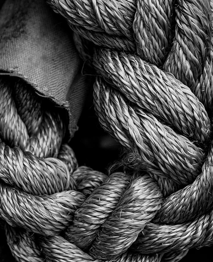 Industrial Strength Rope - Black and White Photograph by Steven Maxx