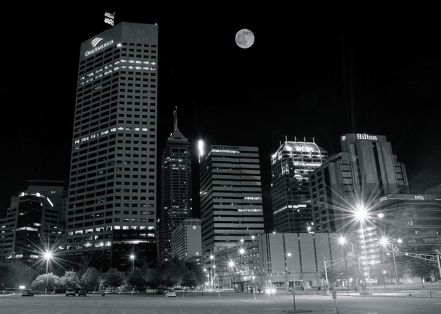 Indy Black and White Full Moon Photograph by Frozen in Time Fine Art Photography