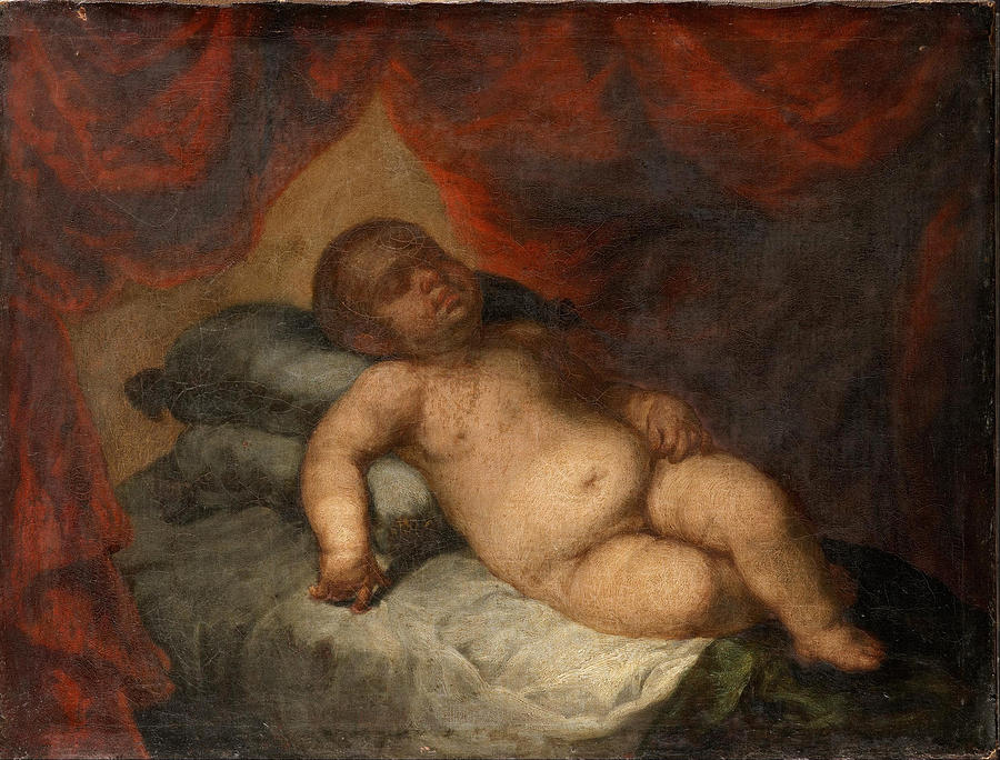 Infant Christ Asleep Painting by Bartolome Esteban Murillo