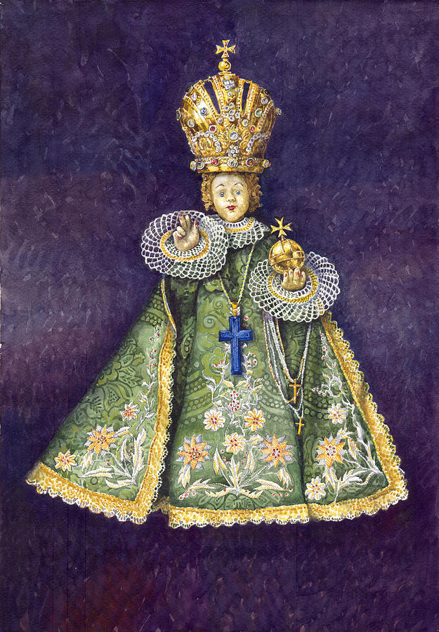 Watercolour Painting - Infant Jesus of Prague by Yuriy Shevchuk Watercolour Painting - Infant Jesus of Prague by Yuriy Shevchuk