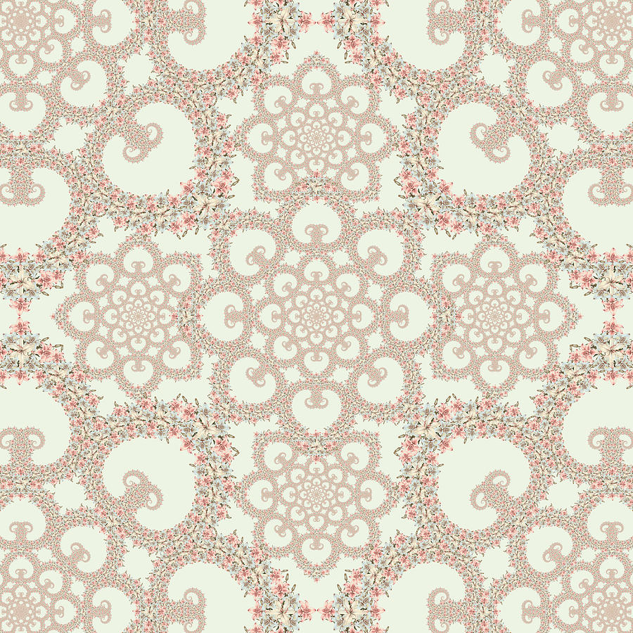 Infinite Lily in mint Tapestry - Textile by Deborah Runham