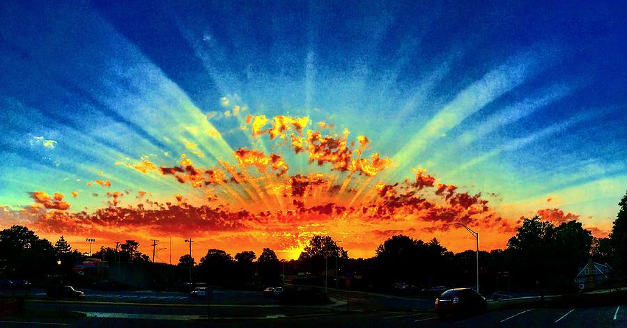 Infinite Rays from an Otherworldly Sunset Photograph by Michael Oceanofwisdom Bidwell