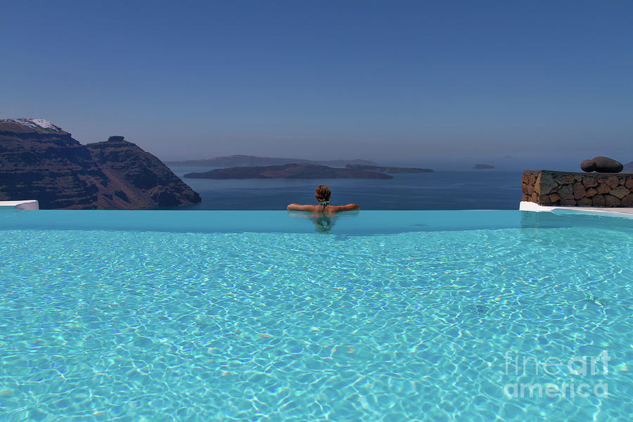 Summer Photograph - Infinity Pool, Santorini by Erwin Blekkenhorst