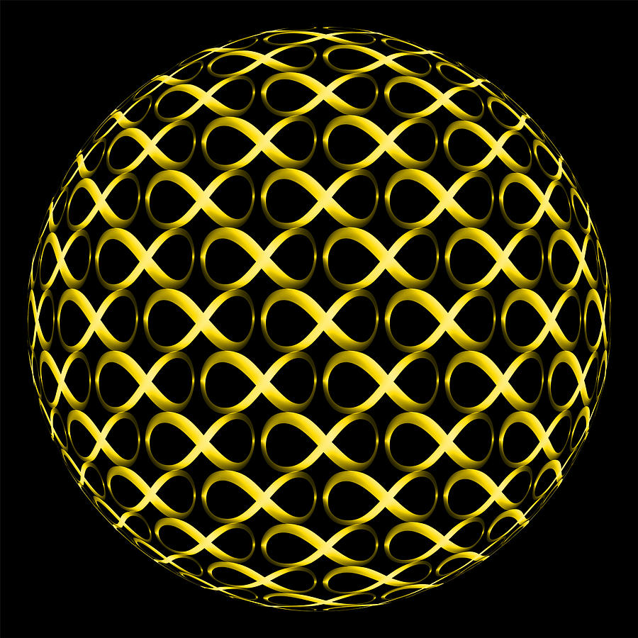 Infinity Sphere - Concentric Connections - 3D - Golden Digital Art by ...