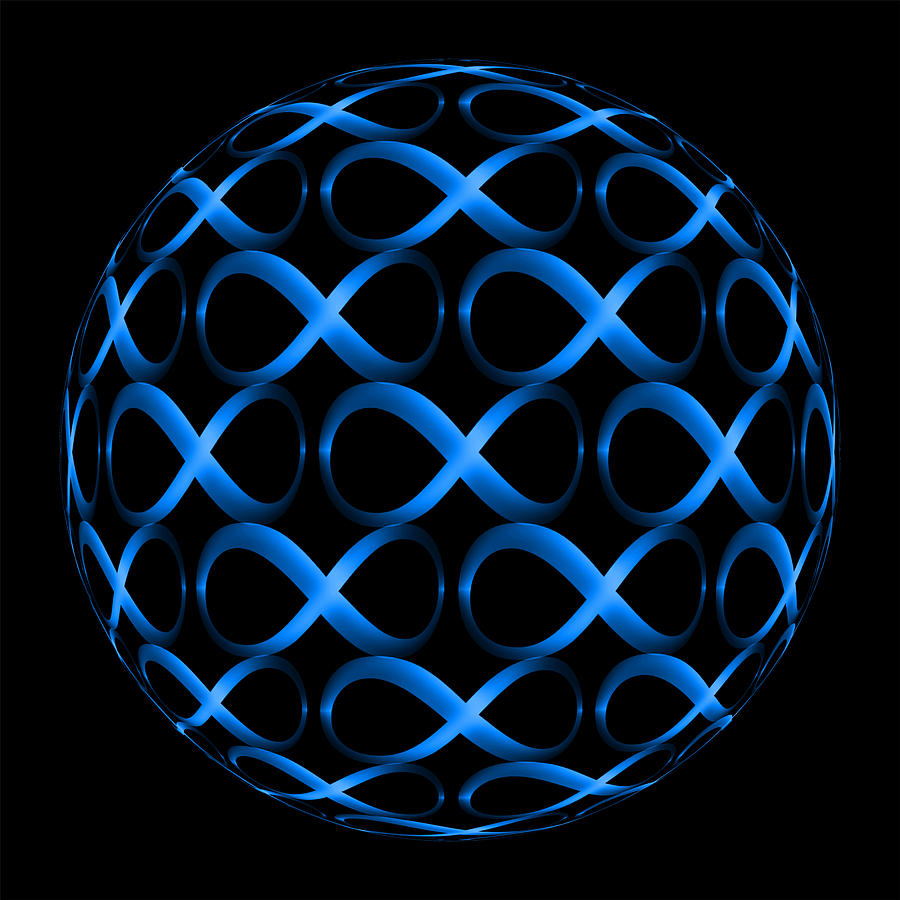 Infinity Sphere - Concentric Connections - Blue Version Digital Art by ...