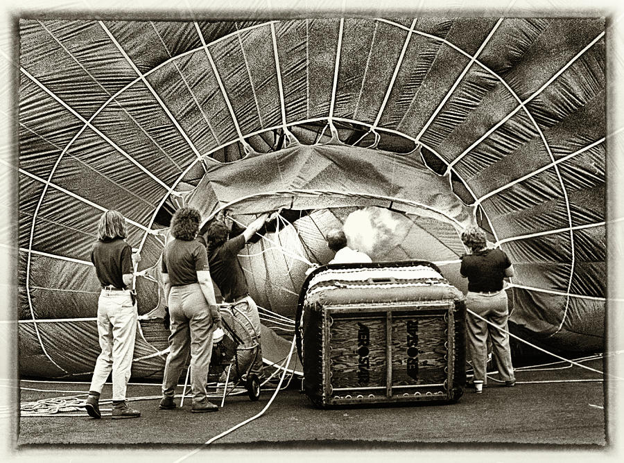 Summer Photograph - Inflating Hot Air Balloon by Chester Wiker