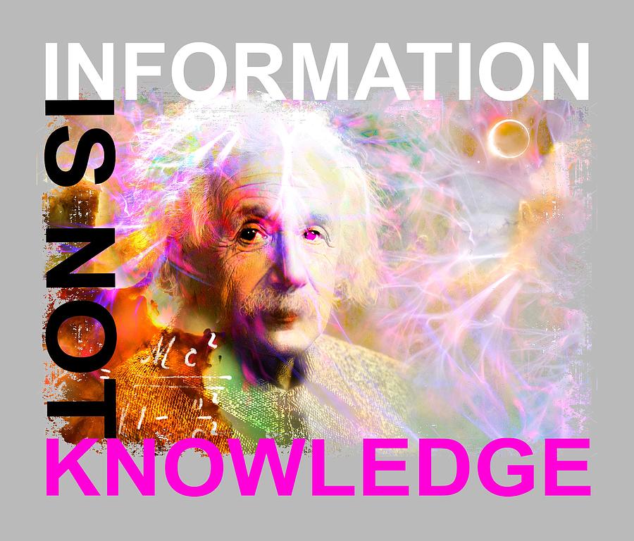 Albert Einstein Digital Art - Information is not Knowledge by Mal Bray
